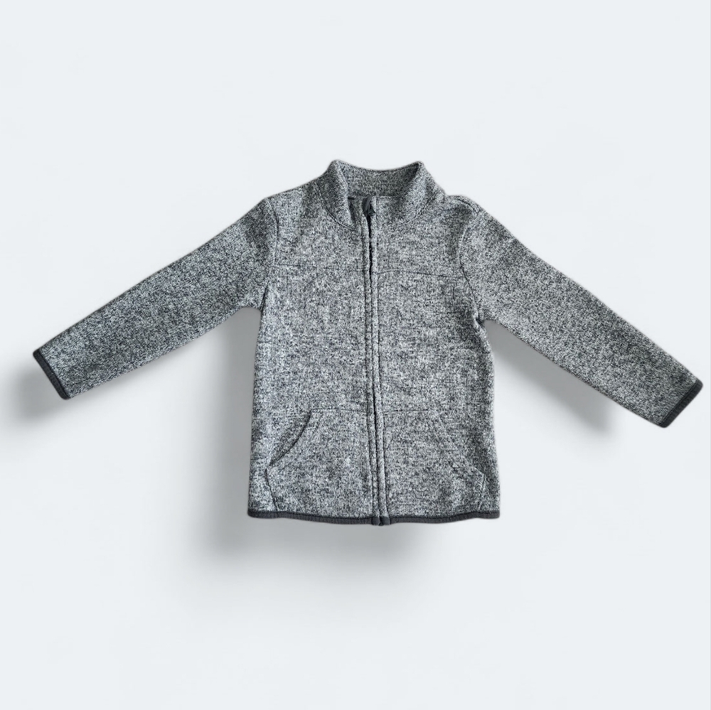 Jumping Beans Toddler Full Zip Jacket Sweater - Marled Knit / Fleece - 3T​